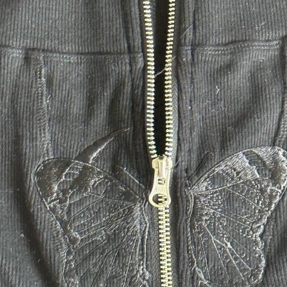 Tordrobes Black Butterfly Zip Pants - Picture 5 of 6